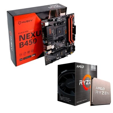 Kit Processador AMD Ryzen 5 4500 + Placa-Mãe Husky Nexus B450