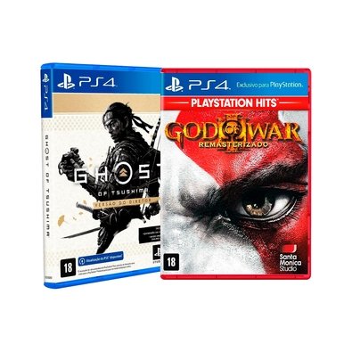 Kit Jogo God Of War 3 Remasterizado Hits + Ghost Of Tsushima Versão do Diretor PS4