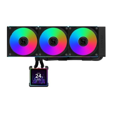 Water Cooler Lian Li Hydroshift II LCD-S, 360mm, Tela IPS 3.4"", ARGB, Uni Fans CL Wireless, Preto - GHS2LCDS36CB