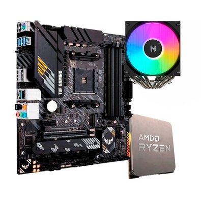 Placa-Mãe ASUS TUF Gaming B550M-Plus, mATX, DDR4 + Processador AMD Ryzen 7 5700X + Air Cooler MACH1 WIND