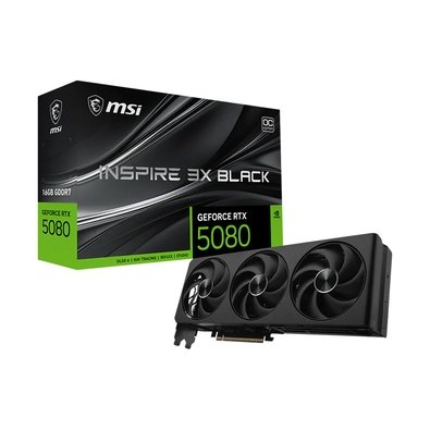 Placa de Video MSI RTX 5080 Inspire 3X OC Black NVIDIA GeForce, 16GB, GDDR7 - G5080-16I3C