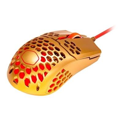 Mouse Gamer Cooler Master MM711, RGB, 6 Botões, 16000DPI, Edição Especial Vermelho/Dourado - MM-711-GROL1