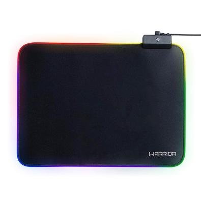 Mousepad Gamer Warrior Cronos, RGB, 360x260mm, USB, Flexivel, Base Emborrachada, Preto - AC333