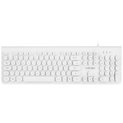 Teclado Multimídia Vinik DC110B, USB, Teclas Redondas, ABNT2, Branco - 65406