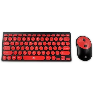 Kit Teclado e Mouse Sem Fio Freestyle V2 Maxprint Compacto, 1600DPI, Slim, Preto e Vermelho - 60000092