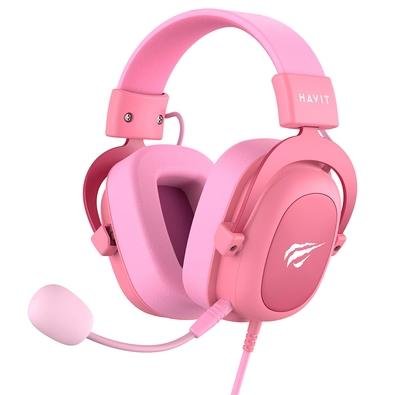 Headset Gamer Havit H2002D, Drivers 53mm, P3, XBOX ONE e PS4, Rosa - HV-H2002P