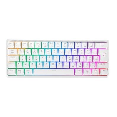 Teclado Sem Fio Gamer Motospeed, RGB, Wireless e Bluetooth, Switch Brown, US, Branco - SK66