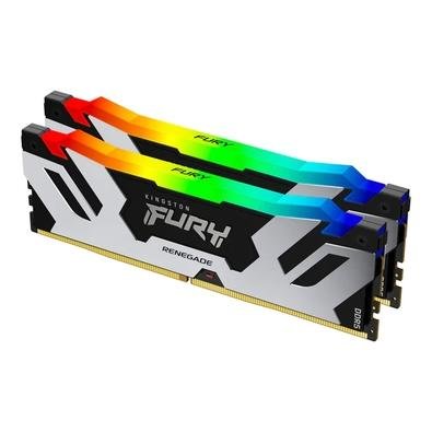 Memória Kingston Fury Renegade RGB, 96GB, (2x48GB), 6400MHz, DDR5, CL32, XMP, Prata - KF564C32RSAK2-96