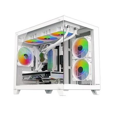 Gabinete Gamer KBM! GAMING GN210 Mini Tower, Branco, Lateral e Frontal em Vidro, USB 3.0 - KGGN210BR