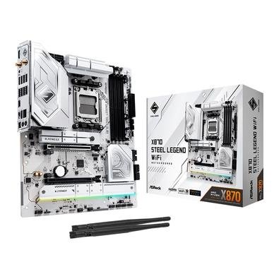 Placa Mãe ASRock X870 Steel Legend, AMD, ATX, AM5, DDR5, WiFi, Branco - 90-MXBPQ