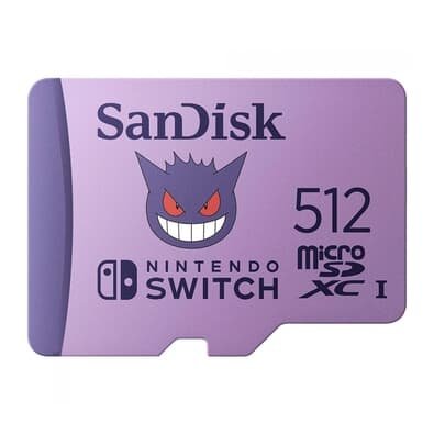 Cartão de Memória SanDisk MicroSD 512GB, Nintendo Switch Pokémon - SDSQXAO-512G-GN6ZK