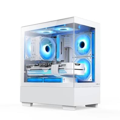 Gabinete Gamer Hyrax HGB320, Mid Tower, ATX, Lateral em Vidro Temperado, Branco - HGB320W