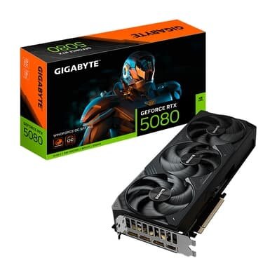 Placa de Vídeo RTX 5080 WINDFORCE OC SFF 16G Gigabyte NVIDIA GeForce, 16GB GDDR7, 256bits, DLSS, Ray Tracing - 9VN5080WO-00-G10