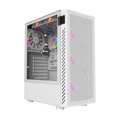 Gabinete Gamer PCYes Bolder, Mid Tower, ATX, Lateral em Vidro Temperado, Branco Ghost - GBWGPBR