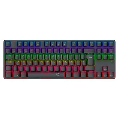 Teclado Mecânico Gamer T-dagger Bora TKL, RGB, Switch Dust-proof Marrom, USB, ABNT2, Preto - T-TGK313-BR