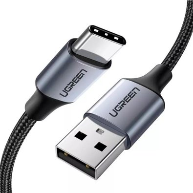 Cabo USB-A para Tipo C Ugreen, USB 2.0, Trançado, 1m, Preto - UG-60126