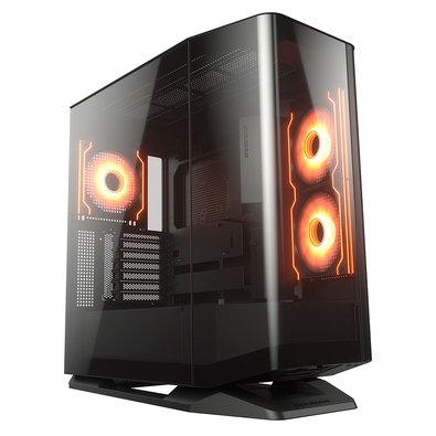 Gabinete Gamer Cougar FV270, Mid Tower, RGB, ATX, Frontal e Lateral em Vidro Curvo, com 4 Fans, Preto - 3858M60.0005