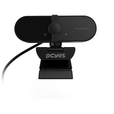 Webcam Pcyes Raza 2K-01, 2K, Foco Automático, Com Microfone, Preto - Rz2K01