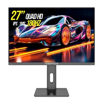 Monitor Gamer Curvo Rise Mode 27", QHD, 180Hz, 1ms, IPS, HDMI e DisplayPort, Altura Ajustável, Som Integrado, Preto - RM-MONV01-27C1802K-B