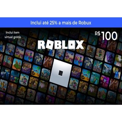 Gift Card Roblox R$100, Cartão Presente Digital