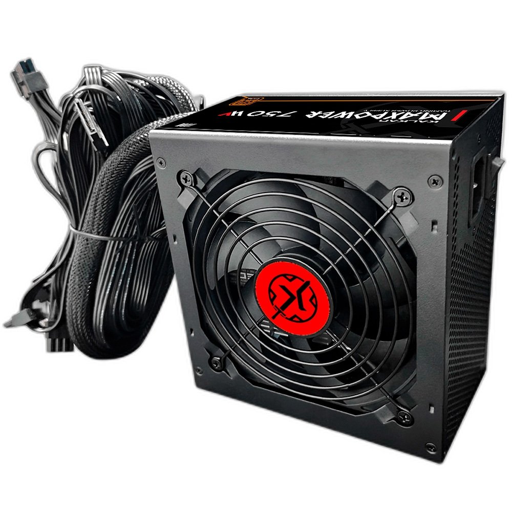 Fonte Gamer Kalkan, 750W, 80 Plus Bronze, PFC Ativo, Preto - MP-0850W-B Fonte Gamer Kalkan, 750W, 80 Plus Bronze, PFC Ativo, Preto - MP-0850W-B