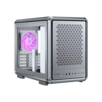 Gabinete Gamer Cooler Master MasterFrame 400 Mesh, Mid Tower, M-ATX, Lateral em Vidro, 1x FAN ARGB, Prata - MF400M-SHNN-S00