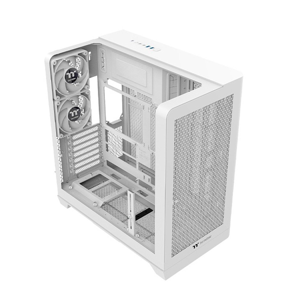 Gabinete Gamer Thermaltake View 390 Air, Mid-Tower, Vidro Temperado Curvo, 2x FANs CT140 ARGB, Snow White - CA-11F-00M6WN-00 Gabinete Gamer Thermaltake View 390 Air, Mid-Tower, Vidro Temperado Curvo, 2x FANs CT140 ARGB, Snow White - CA-11F-00M6WN-00
