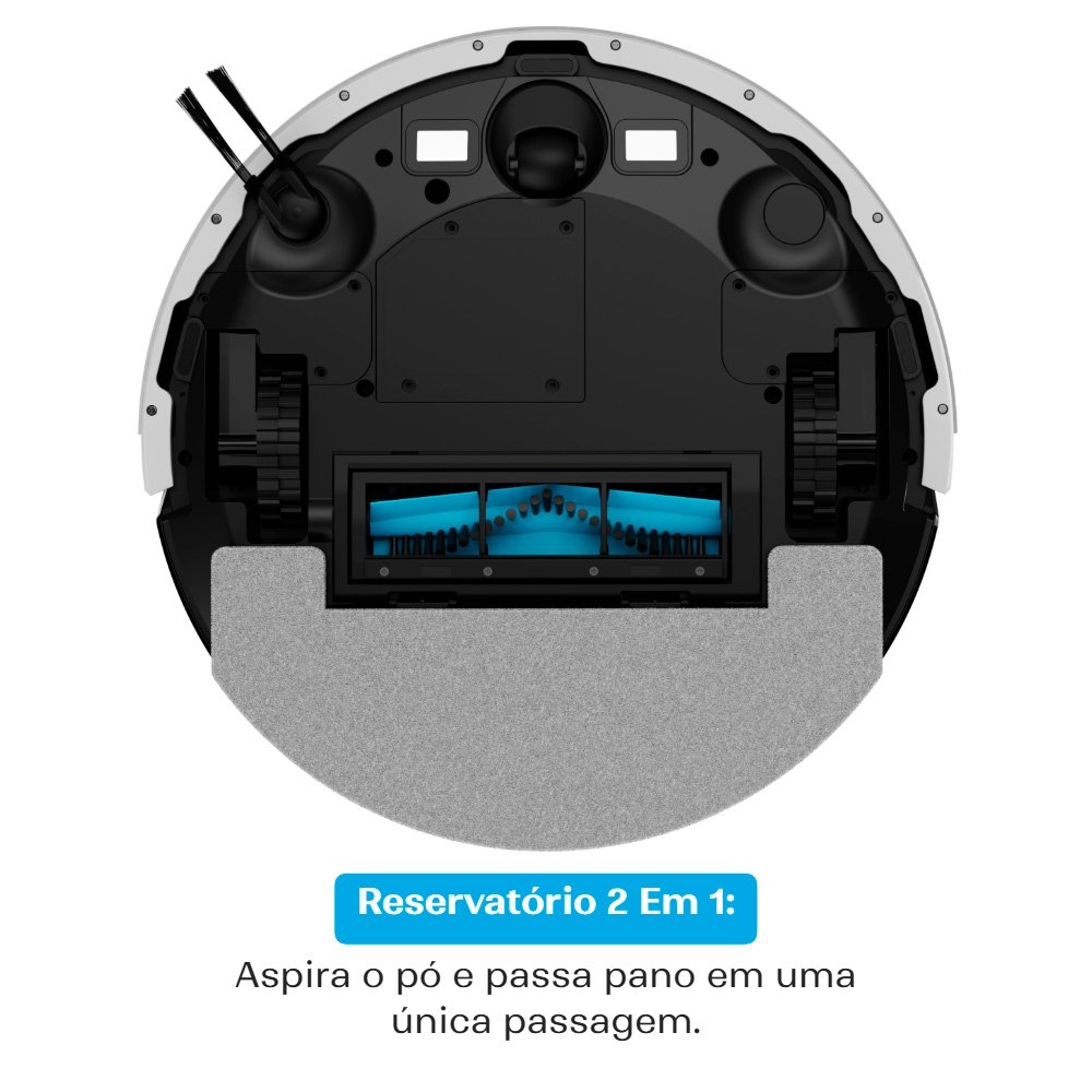 Robô Aspirador e Passa Pano KABUM! smart K800 Pro, Mapeia a Laser, Autolimpante, Recarga automática, 13000Pa, APP, 127v, Branco - KSAR81010BR Robô Aspirador e Passa Pano KABUM! smart K800 Pro, Mapeia a Laser, Autolimpante, Recarga automática, 13000Pa, APP, 127v, Branco - KSAR81010BR