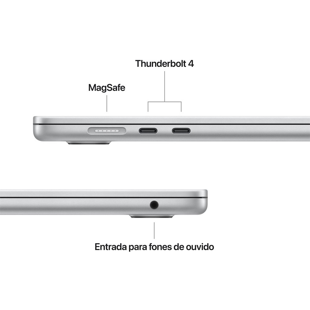 MacBook Air Apple 15" Chip M5, CPU de 10 Núcleos, GPU de 10 Núcleos, Neural Engine de 24 Núcleos, 1TB, Prateado - MDVC4BZ/A MacBook Air Apple 15" Chip M5, CPU de 10 Núcleos, GPU de 10 Núcleos, Neural Engine de 24 Núcleos, 1TB, Prateado - MDVC4BZ/A