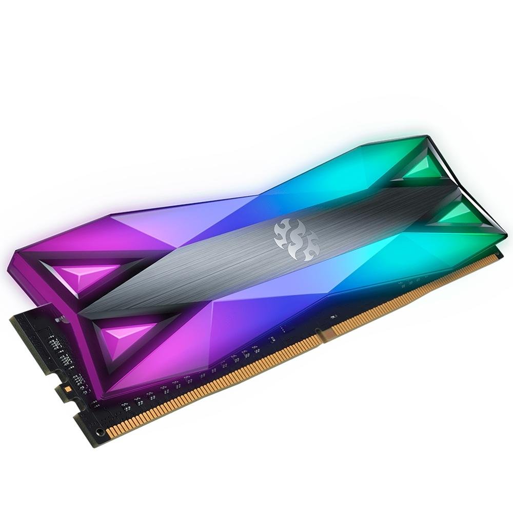Memória RAM XPG Spectrix D60G RGB, 16GB (2x8GB), 3200MHz, DDR4, CL16, Cinza - AX4U320038G16-DT60 Memória RAM XPG Spectrix D60G RGB, 16GB (2x8GB), 3200MHz, DDR4, CL16, Cinza - AX4U320038G16-DT60