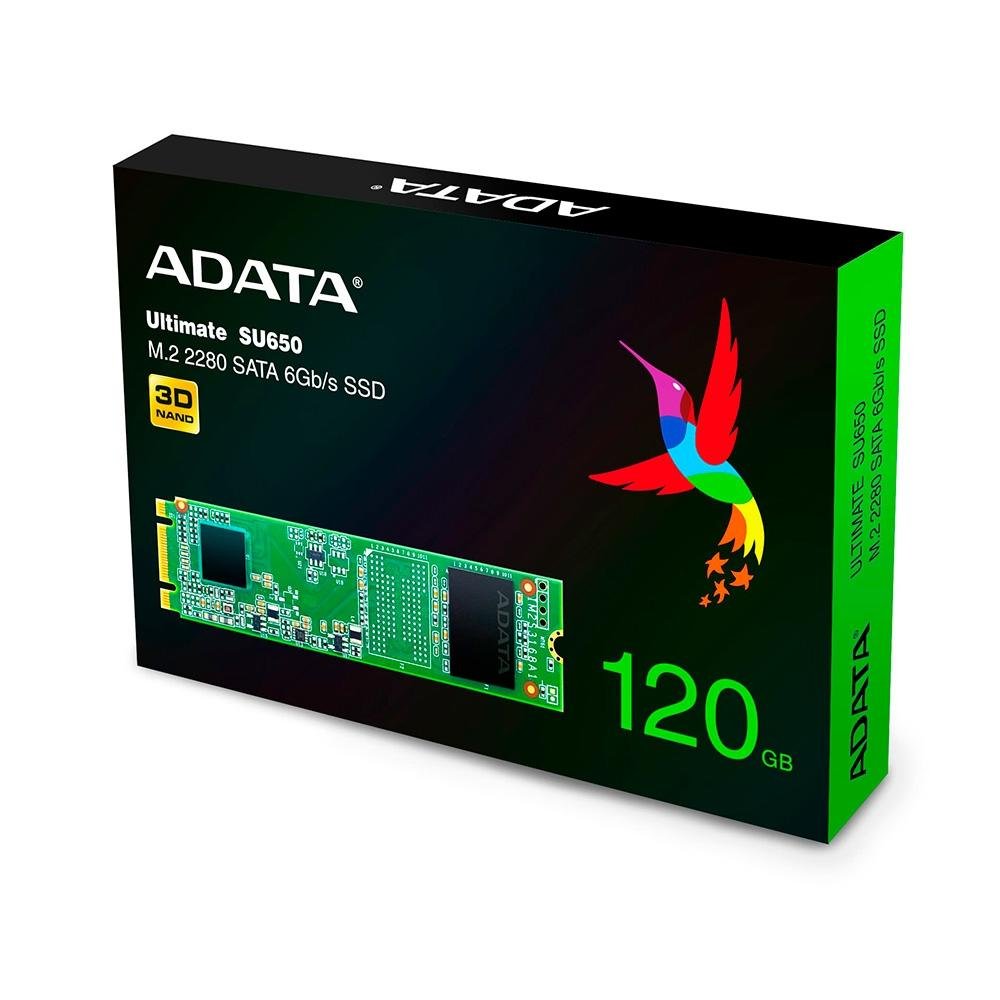 SSD Adata Ultimate SU650, 120GB, M.2, Leitura: 550MB/s e Gravação: 410MB/s - ASU650NS38-120GT-C