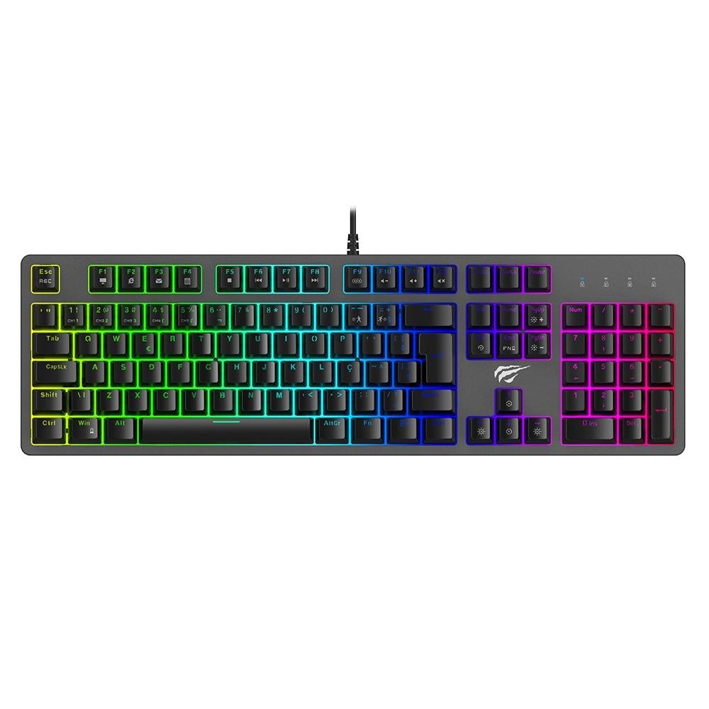 (CANCELADO) Teclado Mecânico Gamer Havit KB492L RGB, Switch Outemu Brown, ABNT2 - KB492L (CANCELADO) Teclado Mecânico Gamer Havit KB492L RGB, Switch Outemu Brown, ABNT2 - KB492L