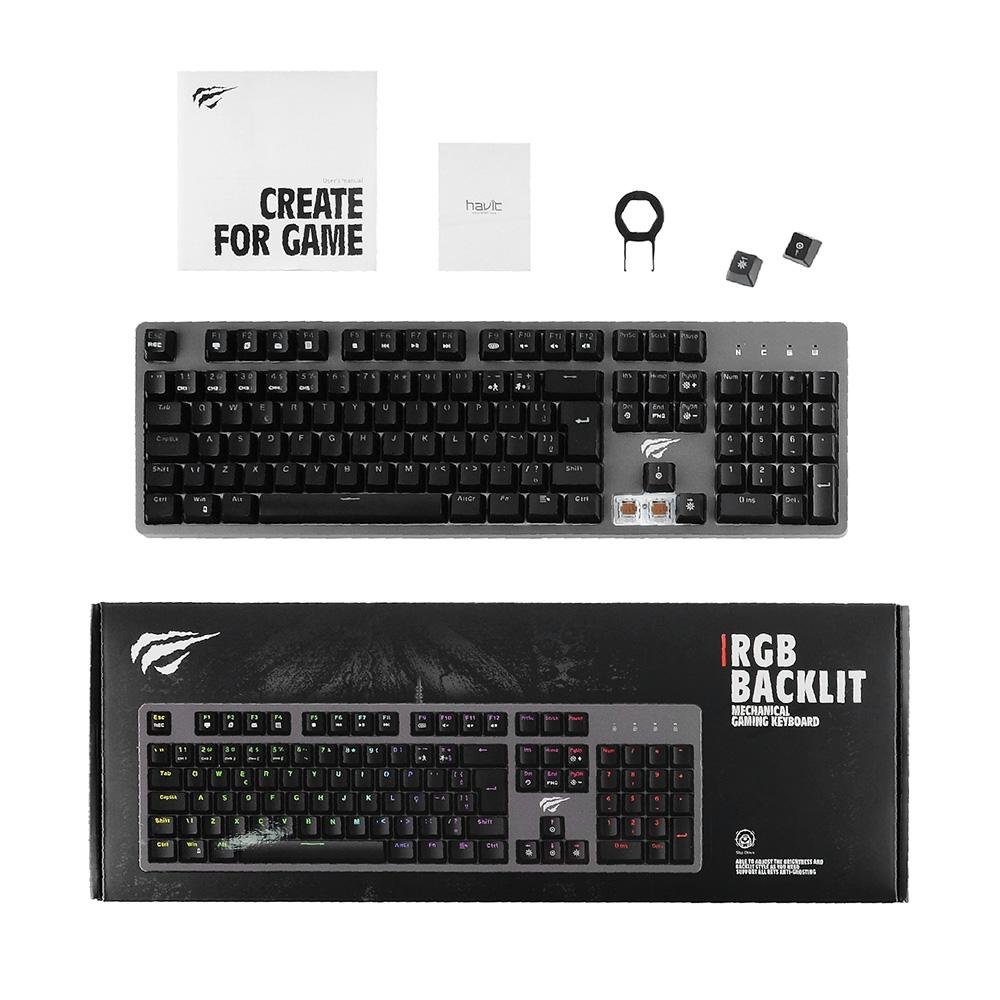 (CANCELADO) Teclado Mecânico Gamer Havit KB492L RGB, Switch Outemu Brown, ABNT2 - KB492L (CANCELADO) Teclado Mecânico Gamer Havit KB492L RGB, Switch Outemu Brown, ABNT2 - KB492L