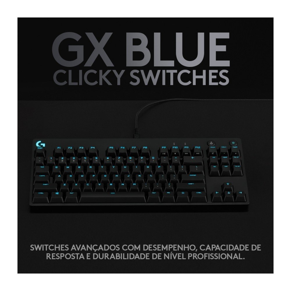 Teclado Logitech G PRO GX Blue Clicky | KaBuM!