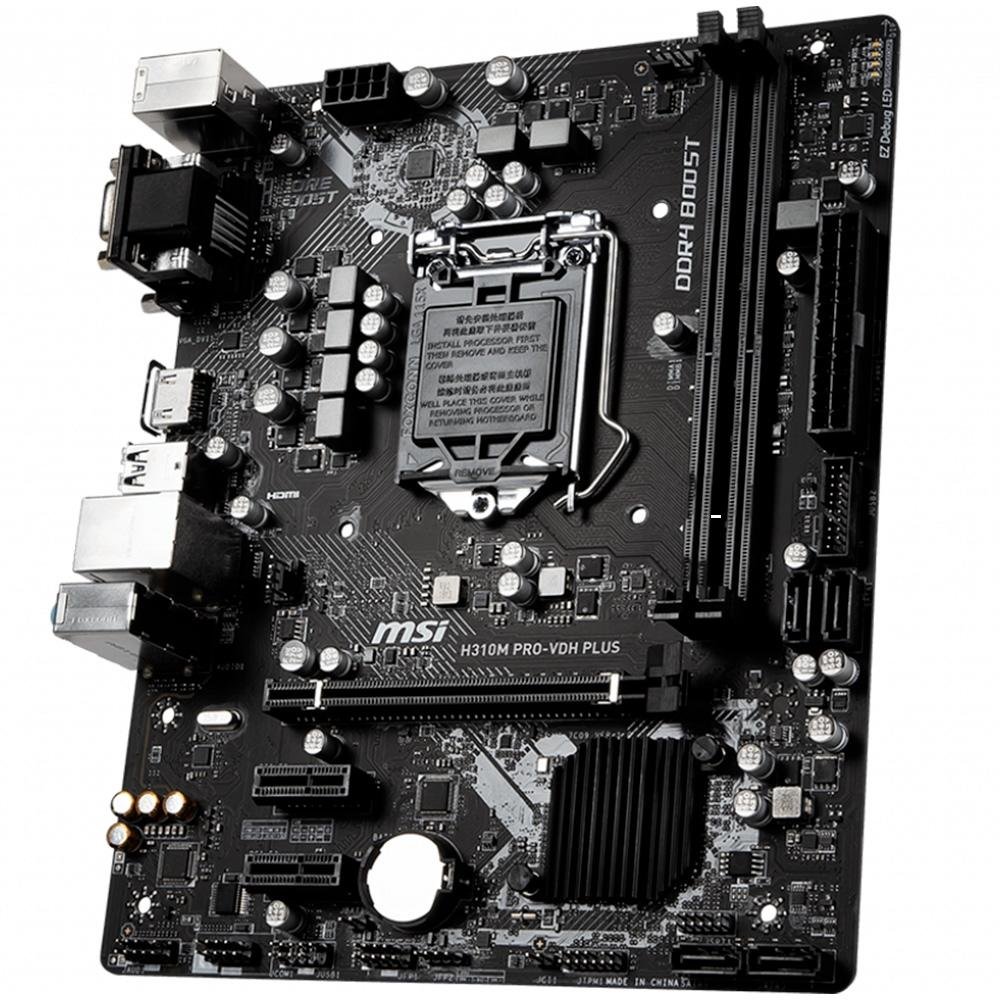 Placa-Mãe MSI H310M Pro-VDH Plus, Intel LGA 1151, m-ATX, DDR4, Preto - H310M PRO-VDH PLUS Placa-Mãe MSI H310M Pro-VDH Plus, Intel LGA 1151, m-ATX, DDR4, Preto - H310M PRO-VDH PLUS