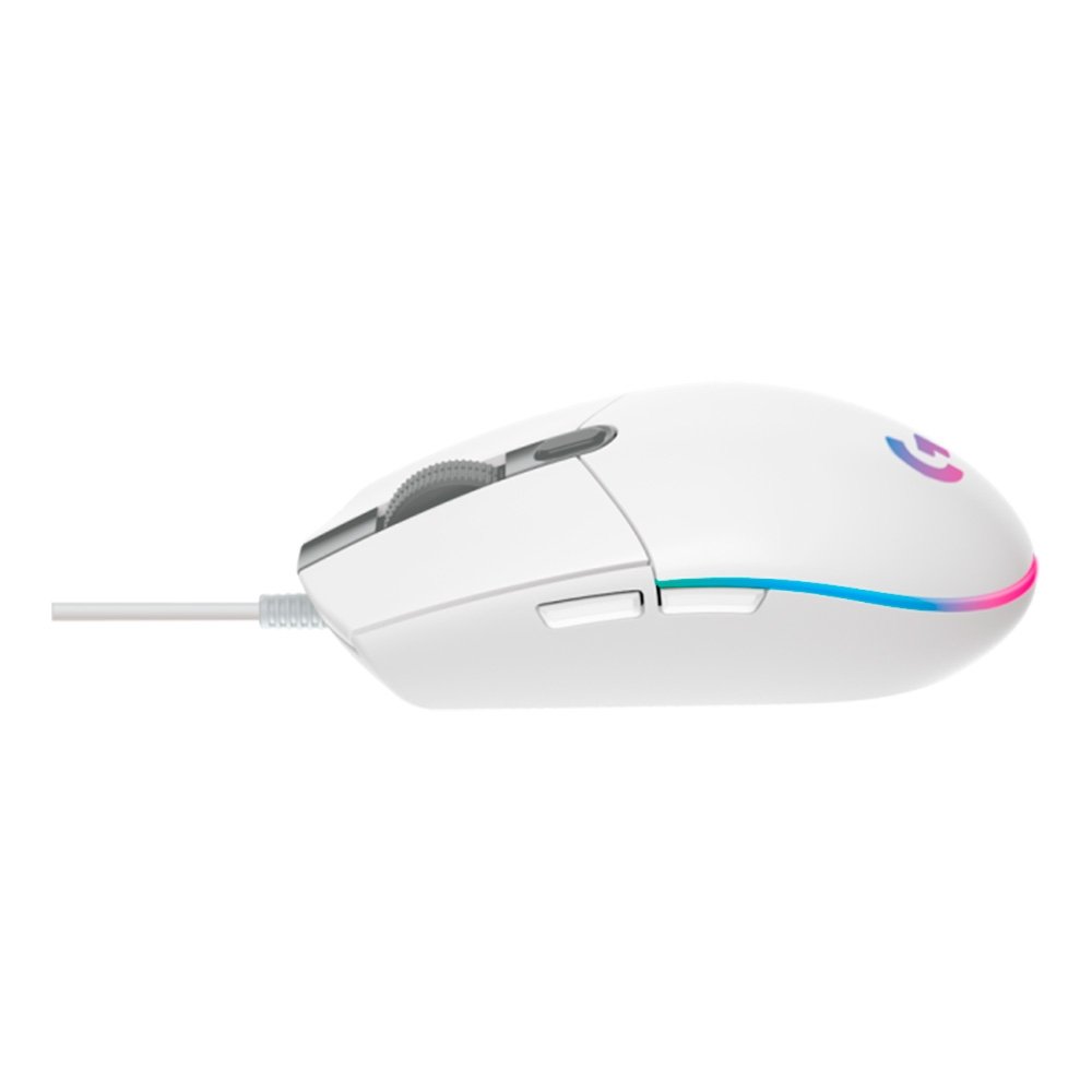 Mouse Gamer Logitech G203 LIGHTSYNC RGB, Efeito de Ondas de Cores, 6 Botões Programáveis e Até 8.000 DPI, Branco - 910-005794