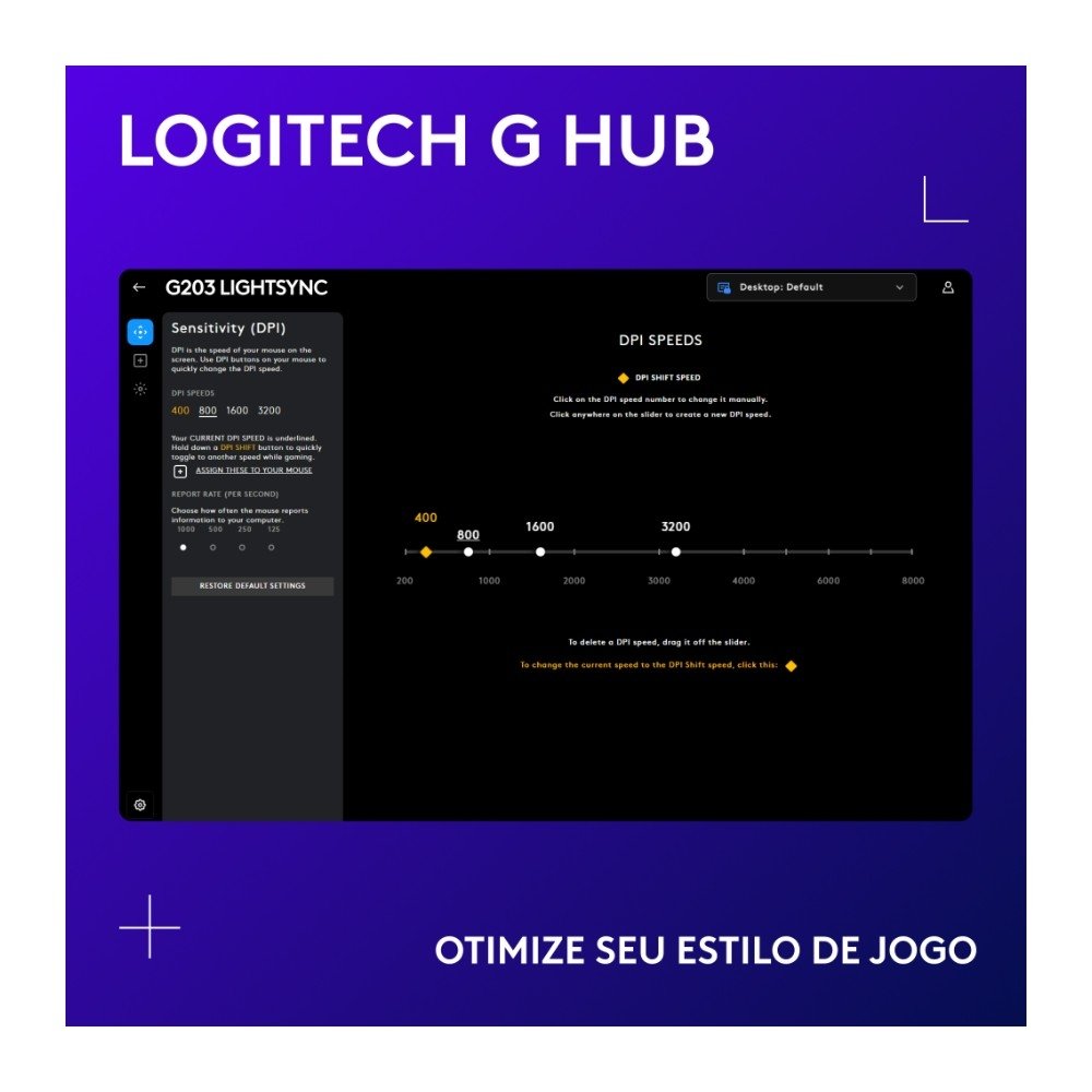 Mouse Gamer Logitech G203 LIGHTSYNC RGB, Efeito de Ondas de Cores, 6 Botões Programáveis e Até 8.000 DPI, Branco - 910-005794 Mouse Gamer Logitech G203 LIGHTSYNC RGB, Efeito de Ondas de Cores, 6 Botões Programáveis e Até 8.000 DPI, Branco - 910-005794