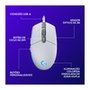 Mouse Gamer Logitech G203 LIGHTSYNC RGB, Efeito de Ondas de Cores, 6 Botões Programáveis e Até 8.000 DPI, Branco - 910-005794