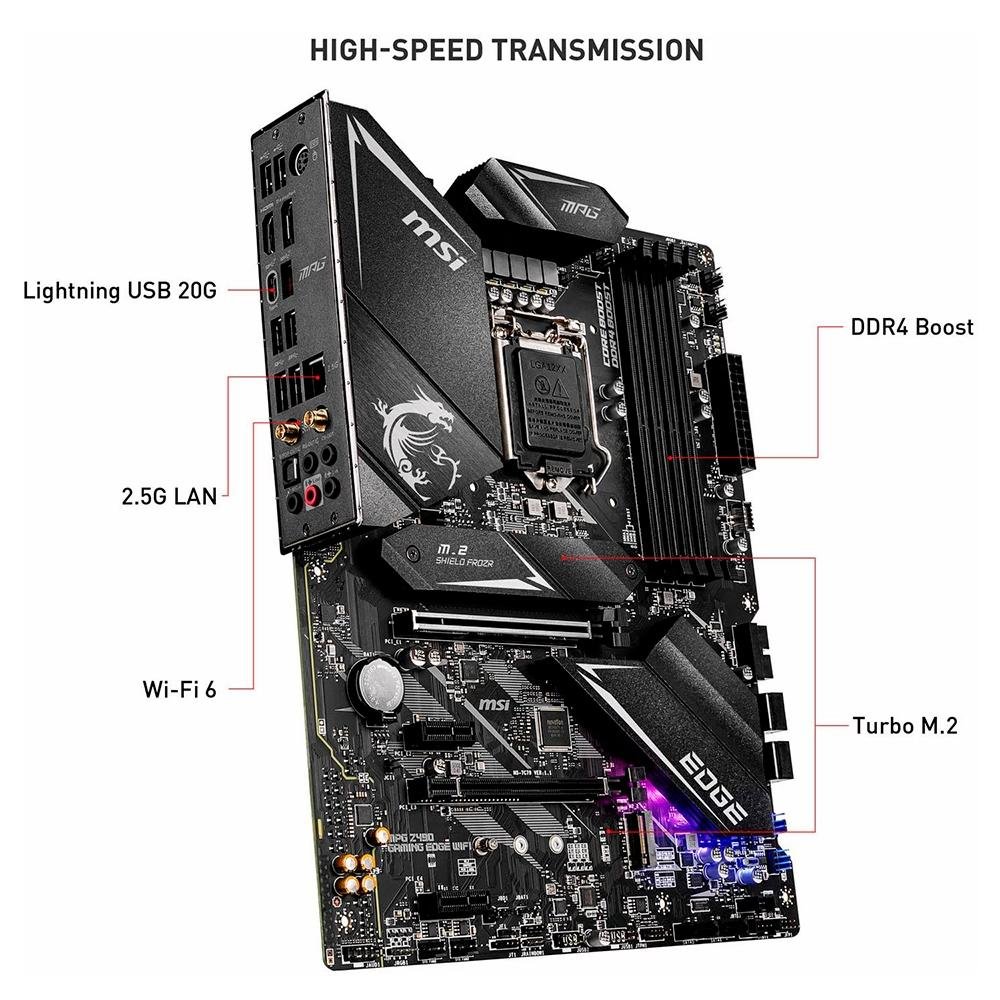 Placa Mãe MSI MPG Z490 GAMING EDGE Wi-Fi | KaBuM!