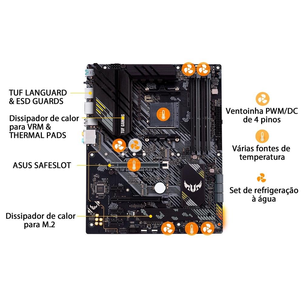 Placa Mãe Asus TUF Gaming B550-Plus, AMD AM4, ATX, DDR4 | KaBuM!