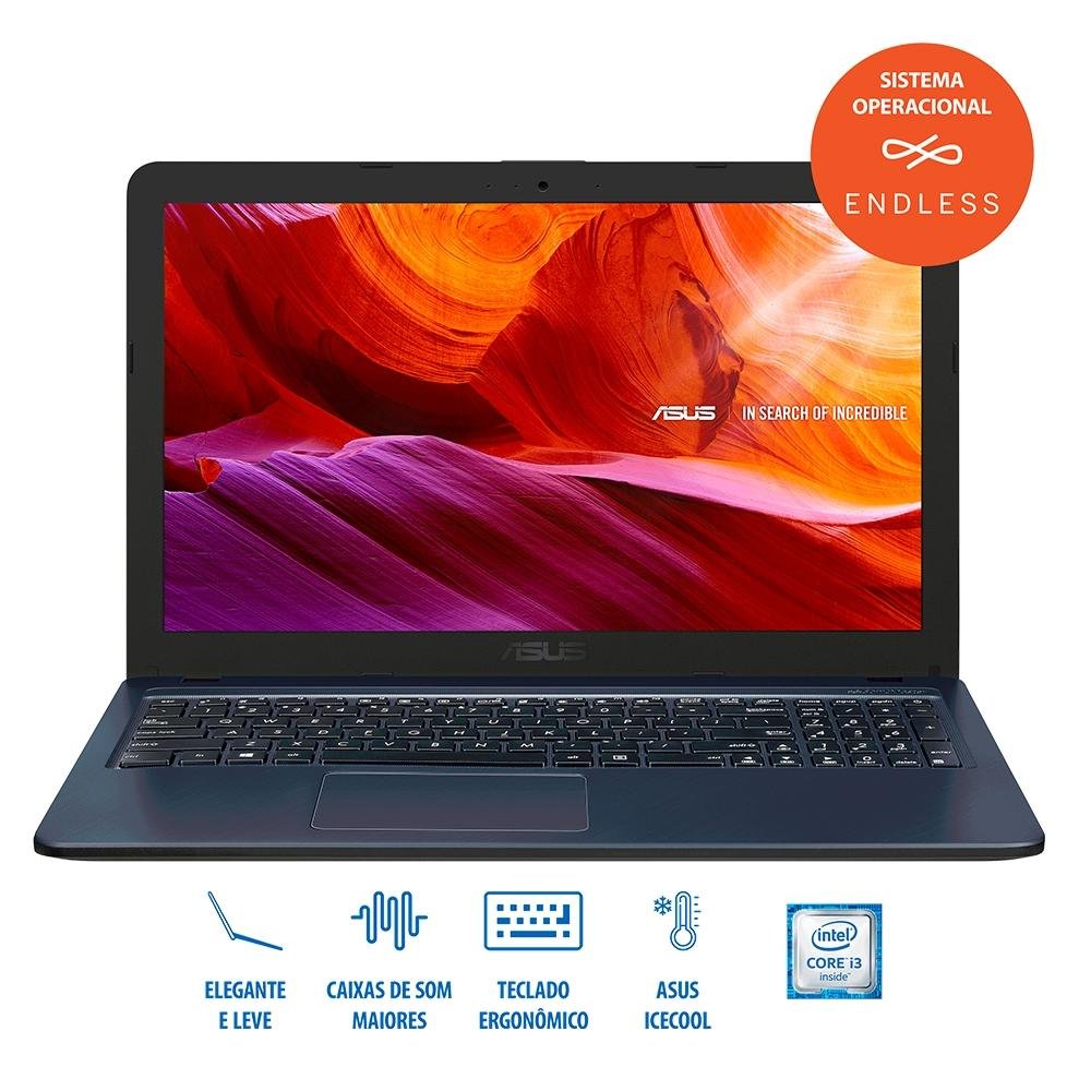 Notebook Asus Intel Core i3-6100U, 4GB, 1TB, Endless OS - X543UA