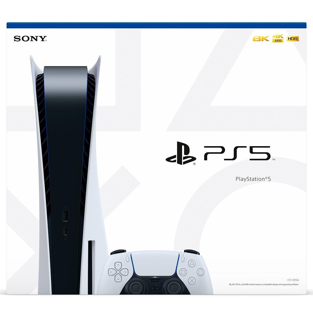 Console Sony PlayStation 5, SSD 825GB, Controle Sem Fio Dualsense, Com Mídia Física, Branco Console Sony PlayStation 5, SSD 825GB, Controle Sem Fio Dualsense, Com Mídia Física, Branco