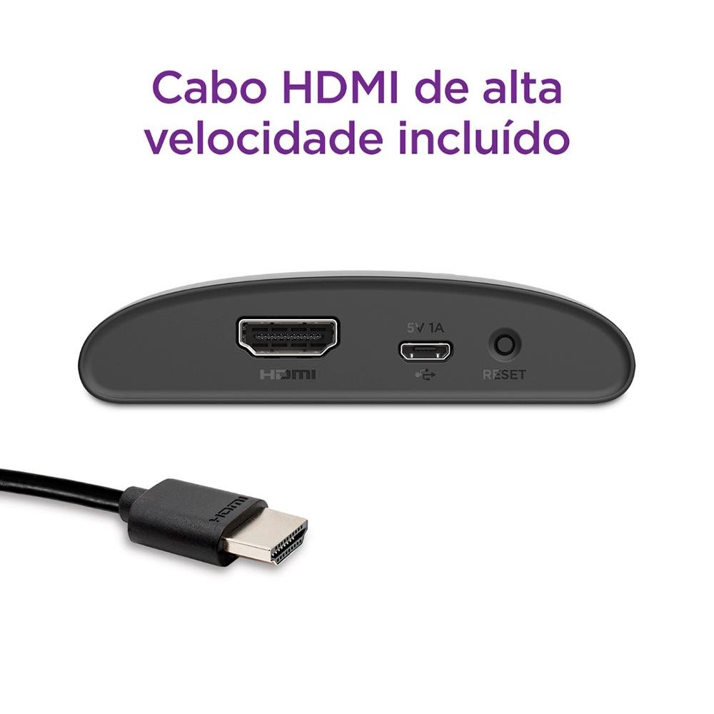 Roku Express Dispositivo Streaming Player, Full HD, Conversor Smart TV, com Controle Remoto - 3960BR-SG