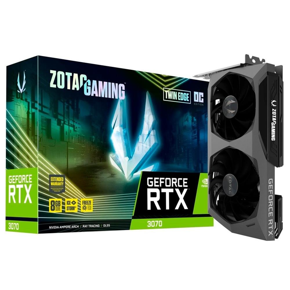 ZOTAC GeForce RTX 3070 Twin Edge スモールグラボ Placa de Vídeo RTX 3070 Twin Edge OC Zotac NVIDIA GeForce, 8GB