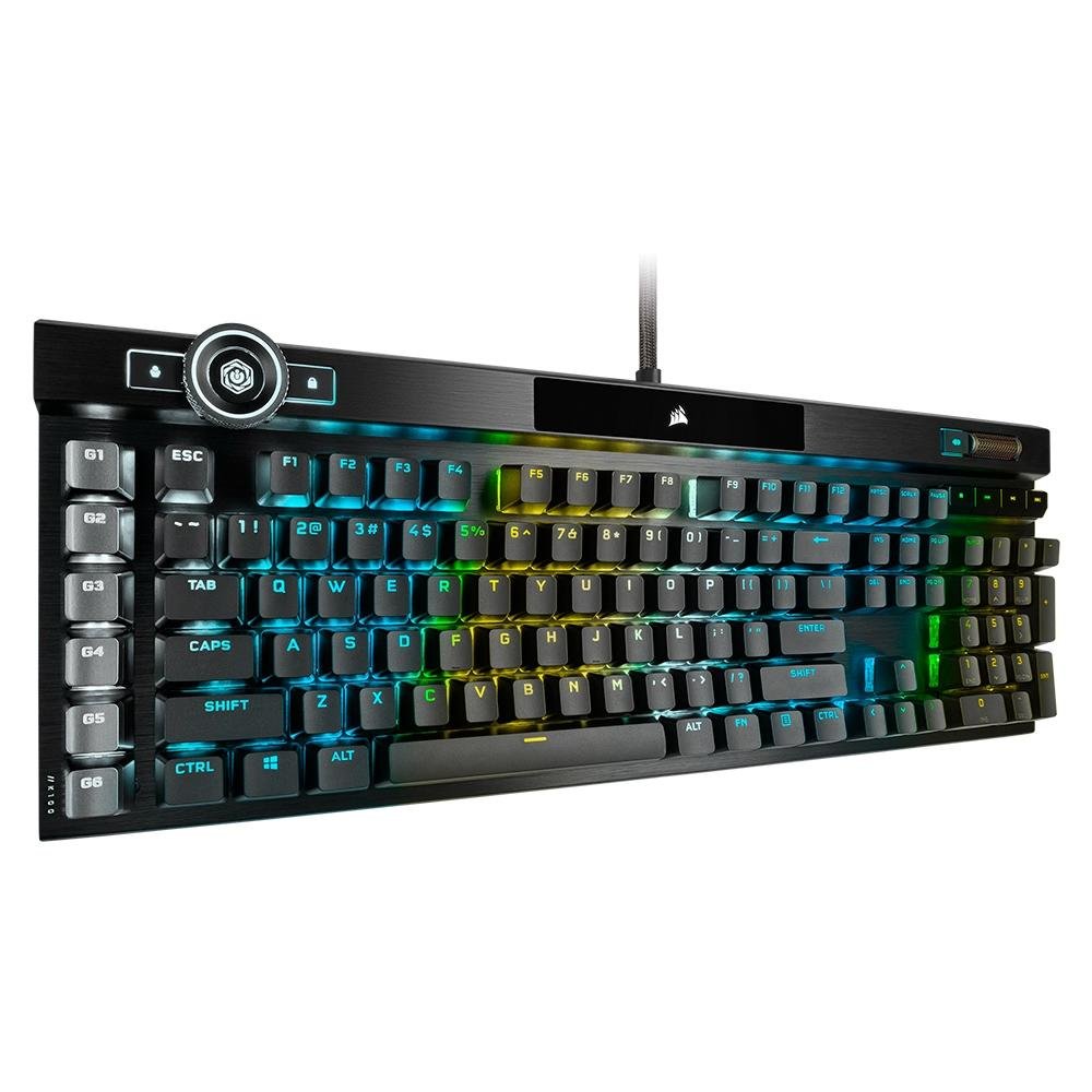 Teclado Óptico-Mecânico Gamer Corsair K100 RGB, Switch OPX, US - CH-912A01A-NA