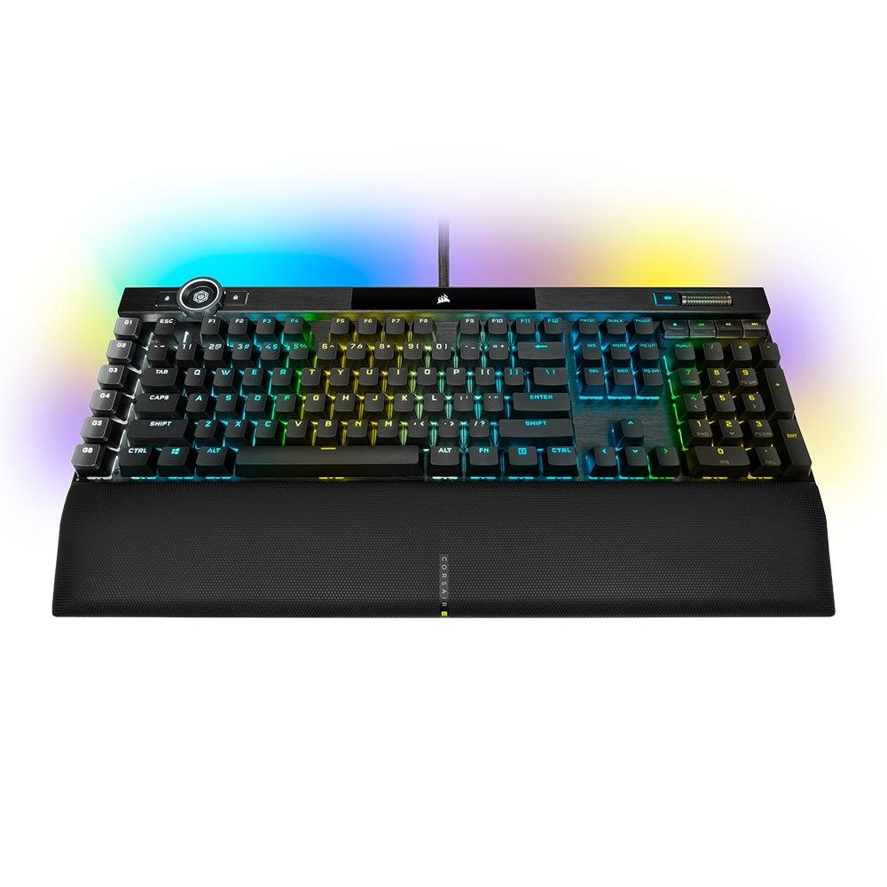 Teclado Óptico-Mecânico Gamer Corsair K100 RGB, Switch OPX, US - CH-912A01A-NA