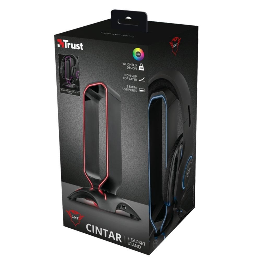 Suporte para Headset Gamer GXTrust GXT 265 Cintar, RGB, 2 Portas USB - 23647 Suporte para Headset Gamer GXTrust GXT 265 Cintar, RGB, 2 Portas USB - 23647