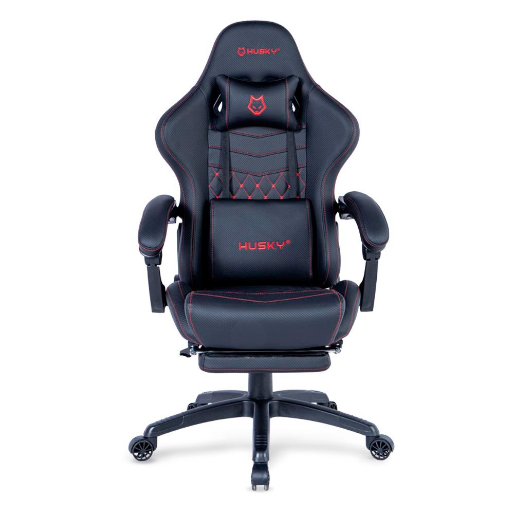Cadeira Gamer Husky Tempest 700, Até 145kg, Almofadas, Reclinável 150º, PU, Descanso para Pés, Preta e Vermelha - HCG700PTVR - view 2