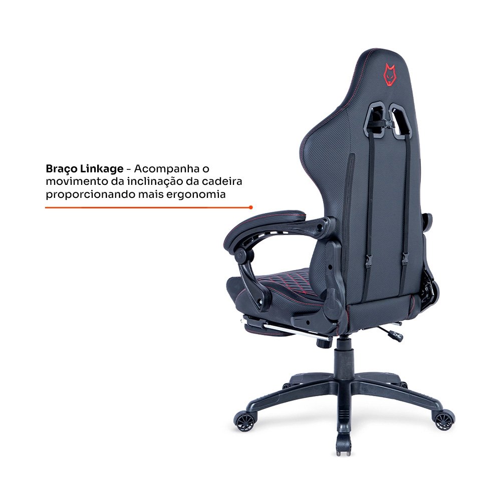 Cadeira Gamer Husky Tempest 700, Até 145kg, Almofadas, Reclinável 150º, PU, Descanso para Pés, Preta e Vermelha - HCG700PTVR Cadeira Gamer Husky Tempest 700, Até 145kg, Almofadas, Reclinável 150º, PU, Descanso para Pés, Preta e Vermelha - HCG700PTVR