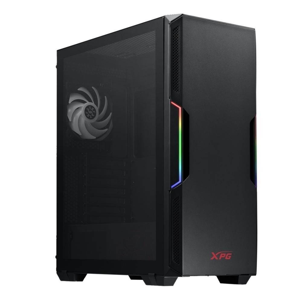 Gabinete Gamer XPG Starker, Com Fonte 600W Bronze, Mid Tower, 2x FANs, Lateral em Vidro Temperado, Preto - STARKERCP-BKCUS Gabinete Gamer XPG Starker, Com Fonte 600W Bronze, Mid Tower, 2x FANs, Lateral em Vidro Temperado, Preto - STARKERCP-BKCUS